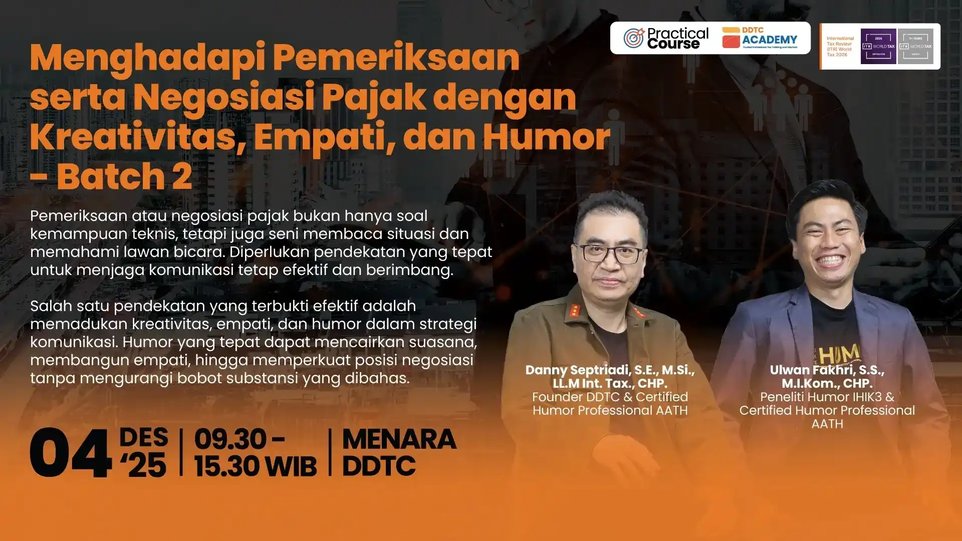 Tax Negotiation Course Batch 2 Registration Closes Dec 3 2025