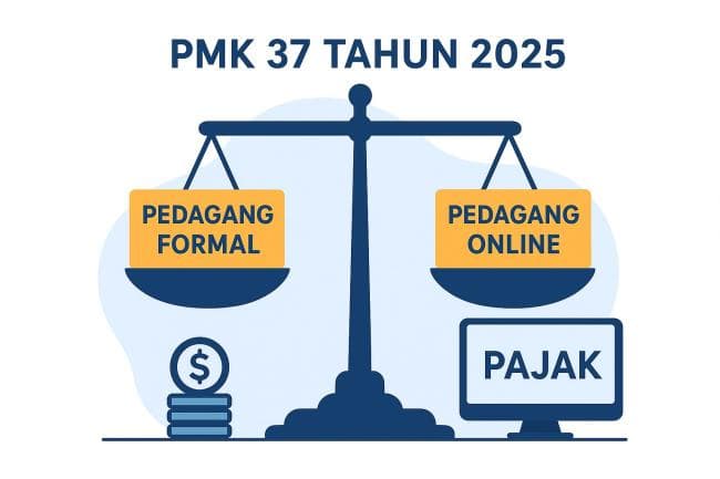 Illustration of PMK 37/2025 tax rule for e‑commerce marketplaces