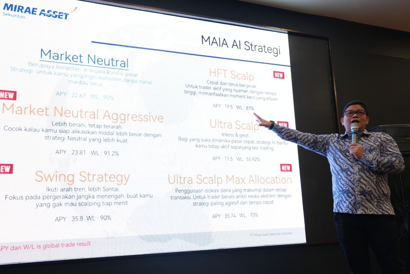 M‑STOCK app interface displaying AI MAIA and new strategies