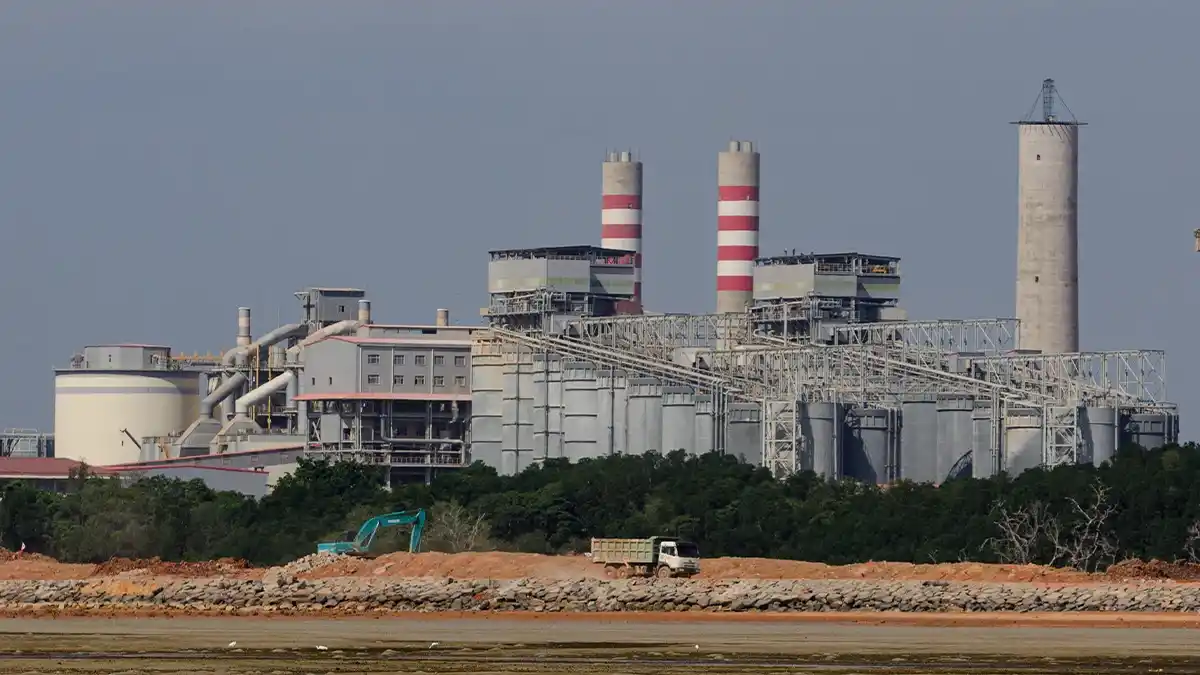 Industrial area with factories and warehouses in Indonesia