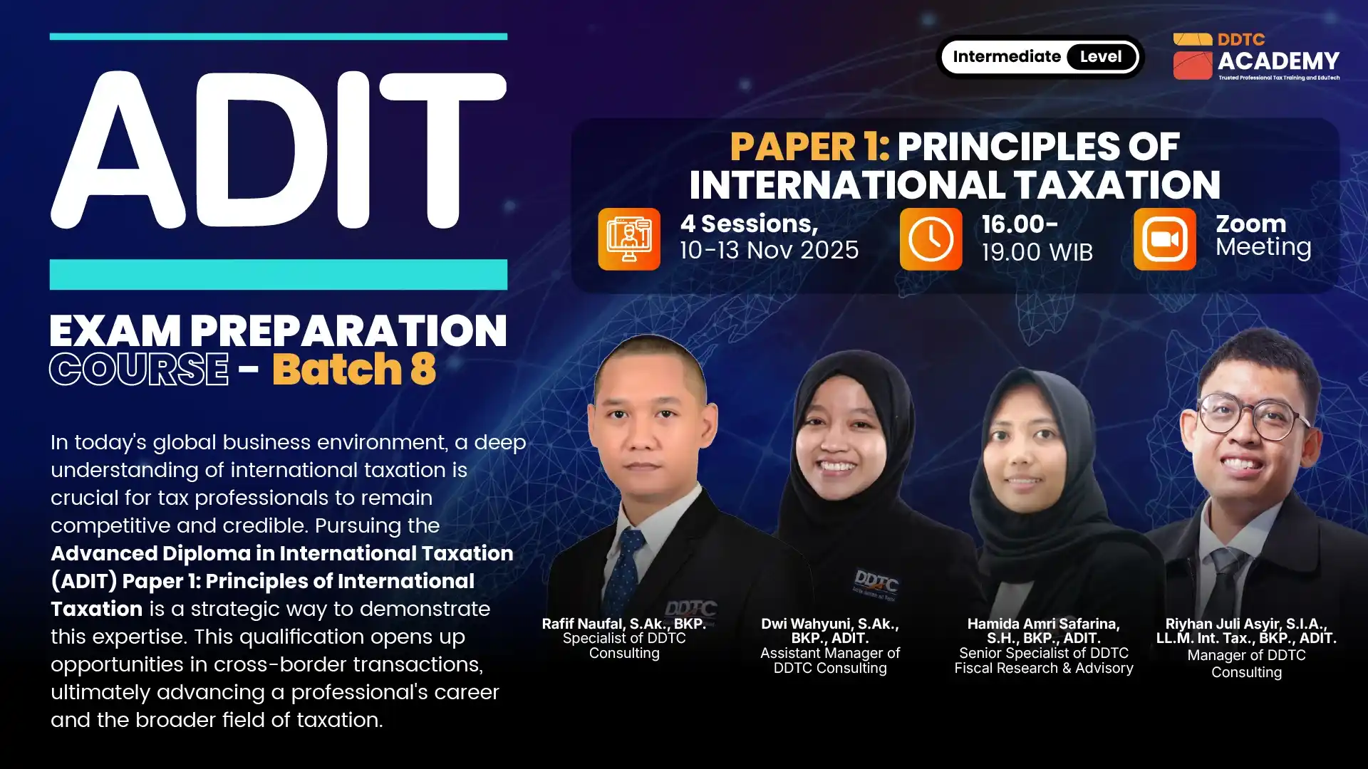 Jadwal kelas persiapan ADIT DDTC Academy