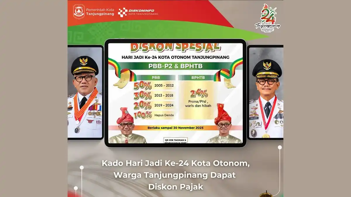 Pengumuman diskon pajak Pemkot Tanjungpinang