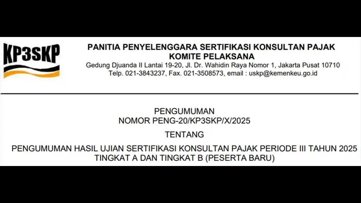 Pengumuman hasil USKP periode III 2025 oleh KP3SKP