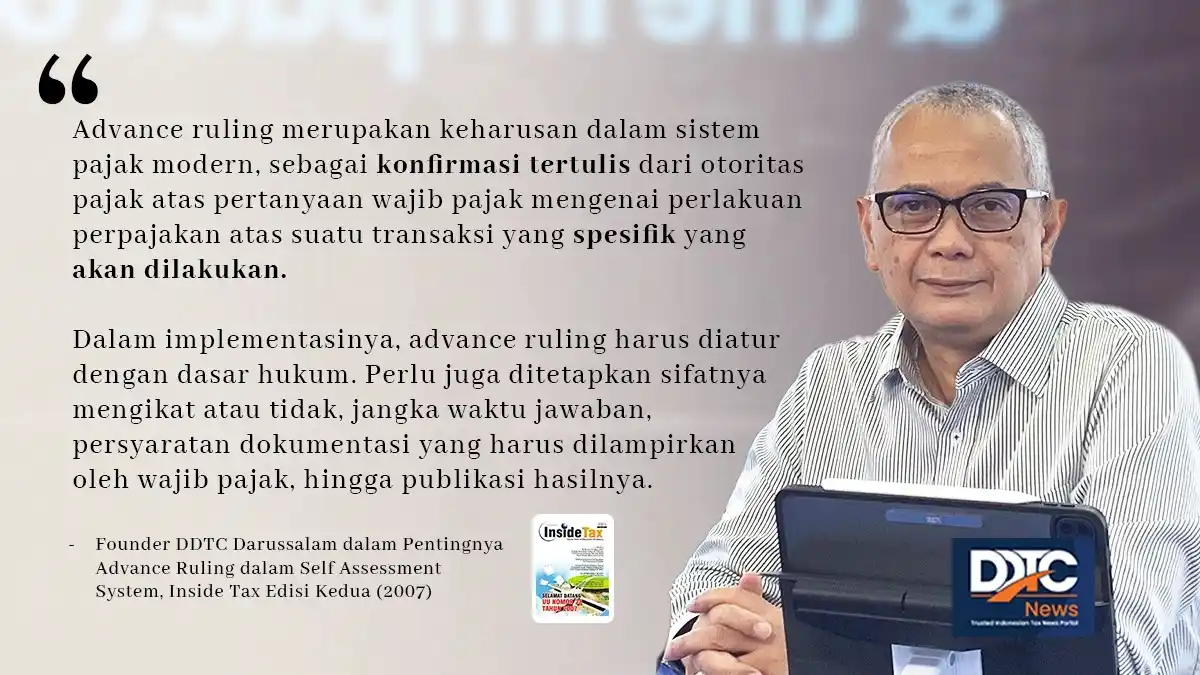 Illustration of tax authority issuing an advance ruling document