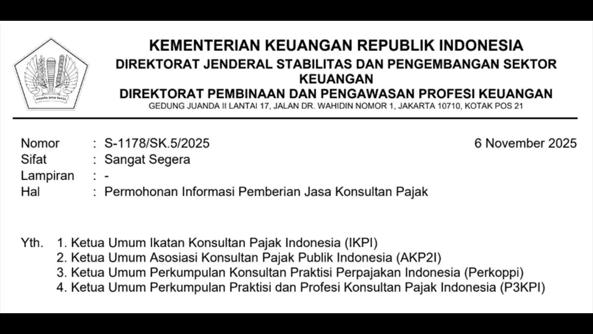 PPPK letter requesting tax consultants to complete service mapping questionnaire