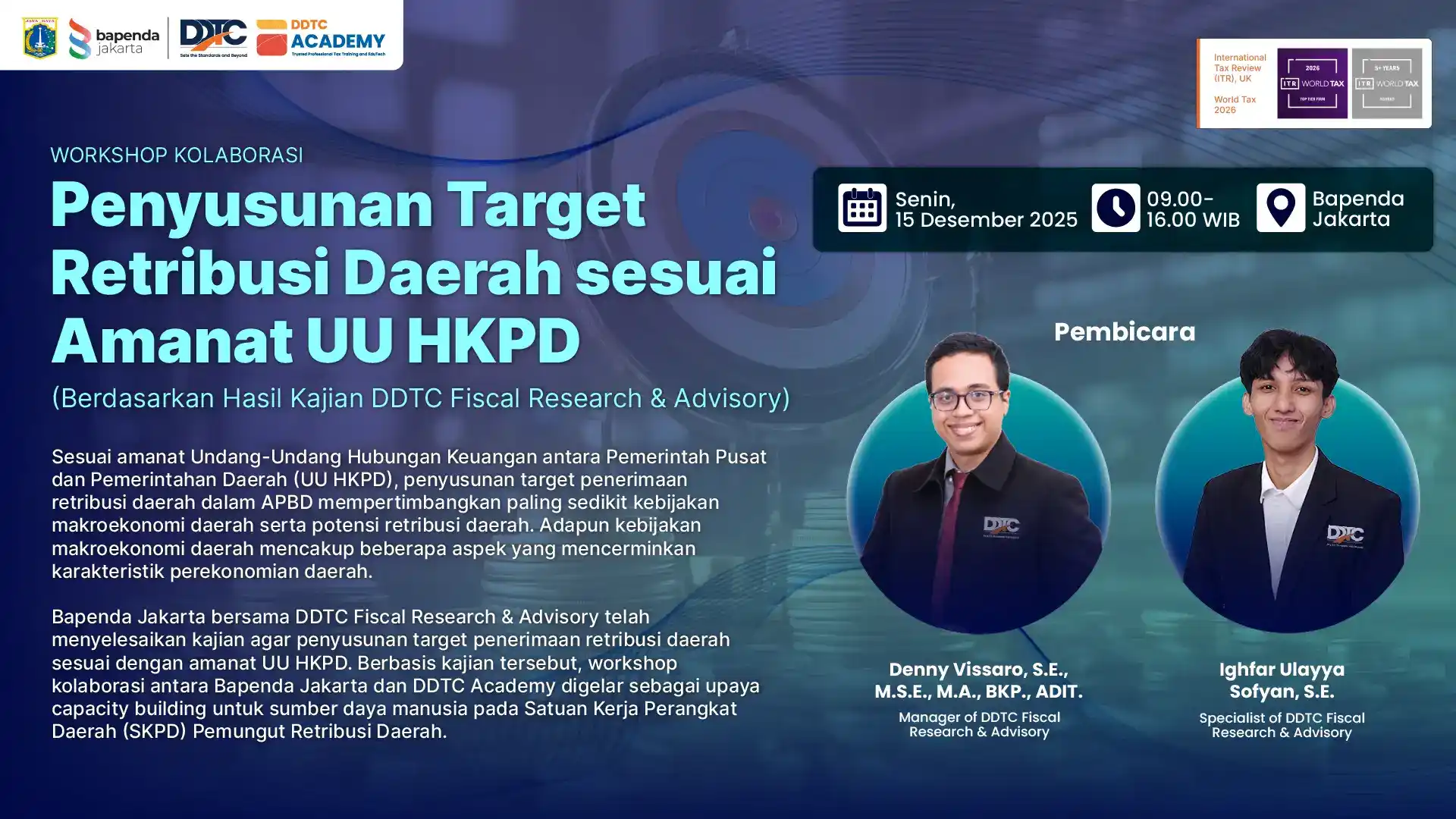 DDTC Academy and Jakarta Revenue Office participants in workshop on local retribution targets