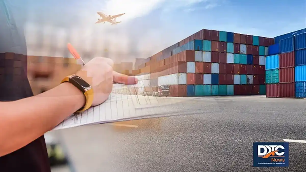 Customs officer processing rush handling documentation