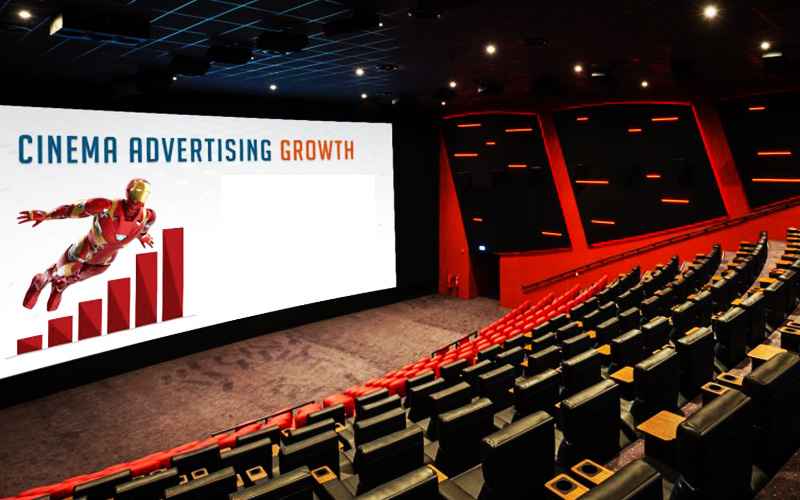 Ilustrasi layar bioskop dengan catatan bebas PPN